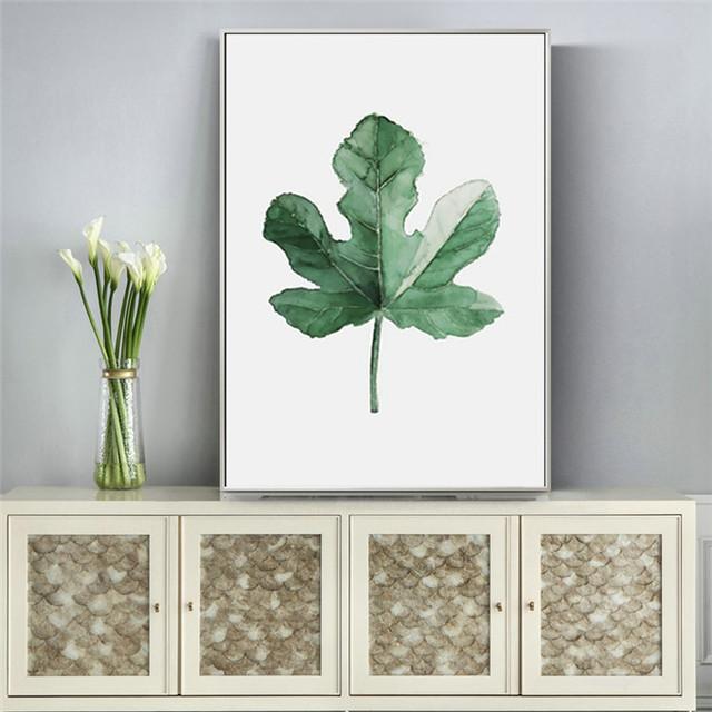 Nordic Style Simple Watercolor Green Plant Leaves Children's Decoration Poster Printing Picture Home Decoration Canvas Painting