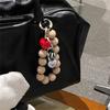 Cute Phone Lanyard Short Style Wrist Strap Love Heart Handmade Beads Bracelet Pendant Lanyard Wide Wrist Strap AntiLoss Lanyard