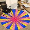 1pc Colorful Wheel Chair Carpet for Office, Round Polyester Mat, Indoor Decor for Office, Easycare Fabric, Washable Non-slip Area Carpet