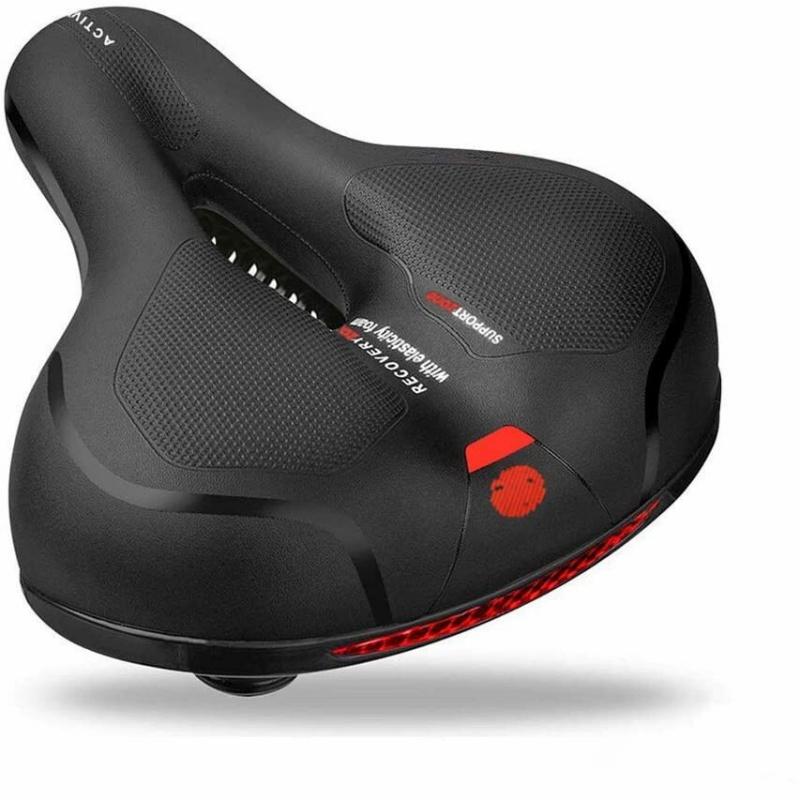 

Mountain Bike Saddle with Taillight Big - Butt Soft Bicycle Saddle Bike Seat Accessories Ultra - Soft Saddle червоний