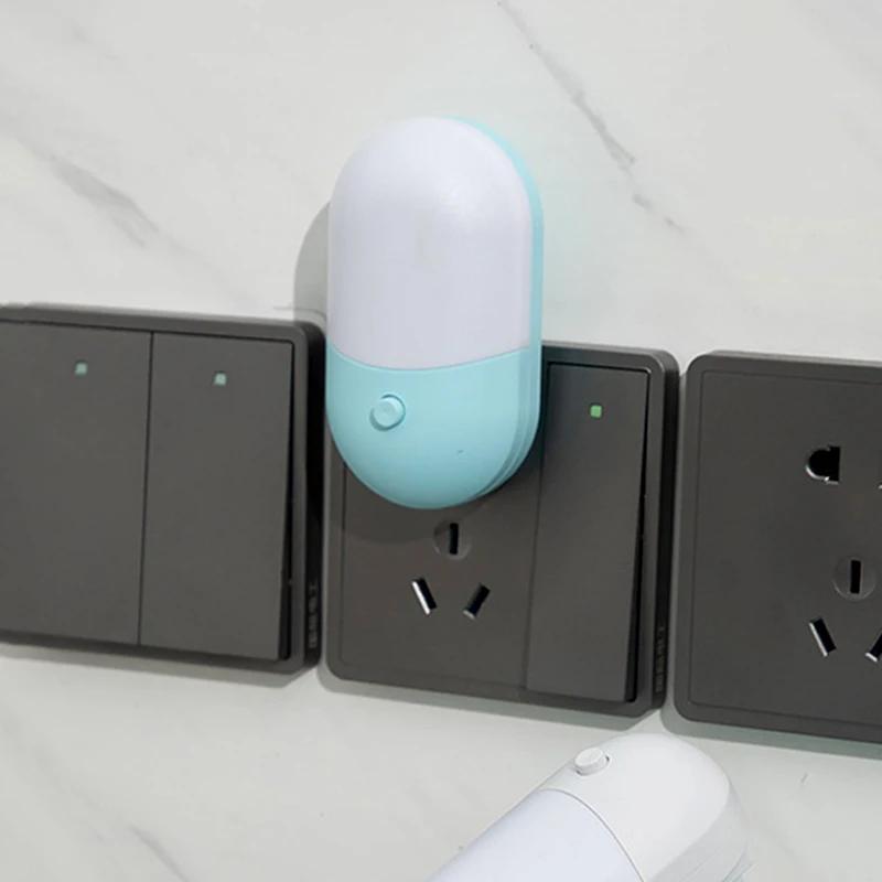 Led Mini Gece Işık Anahtarı Plug-In Led Işık Göz Koruması Gece Işığı Lambası Başucu Bebek Besleme Oturma Odası Için Kullanın