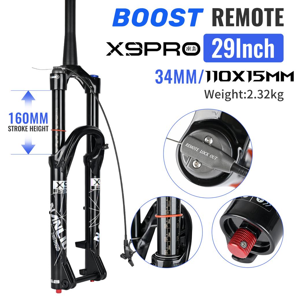 Воздушная вилка Nanlio X9 PRO для MTB 26 27.5 29 дюймов, стойки 34 мм, ход 140/160 мм, масляное демпфирование, BOOST QR