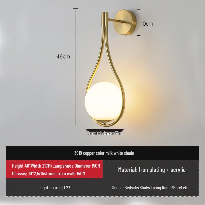 

Italian Modern Luxury Bedroom & Bedside Wall Lamp for Living Rooms, Studies, Restaurants & Villas 5W Warm Light