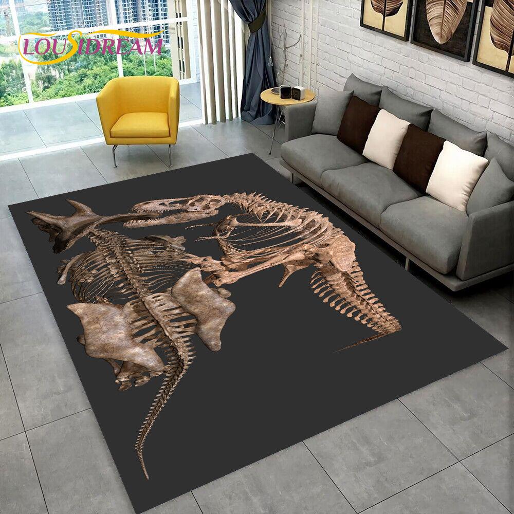 Animal Dinosaur Fossil Series 3D Area Rug,Carpet Rug for Home Living Room Bedroom Sofa Doormat Kitchen Decor,Non-slip Floor Mat