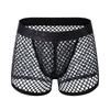 Boxer JOCKMAL Sexy Transparent Fashion Low Waist Large Mesh Breathable Men's Boxer Briefs Solid Colour Cut-Out Men's Shorts Underpants