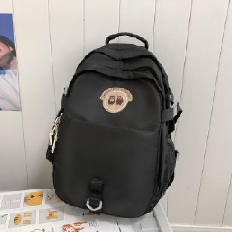 

New school bag female cute girl student portable backpack female One size чёрный