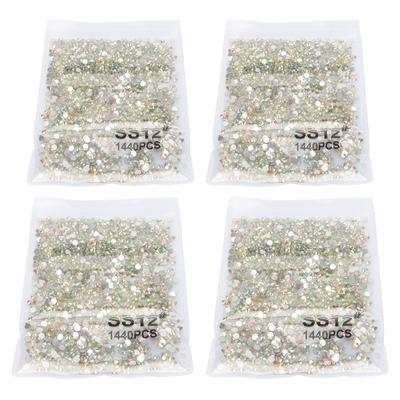 5760PCS Crystal Rhinestones Exquisite Cutting Flat Back Round Rhinestones for DIY Crafts Jewelry