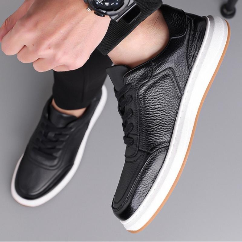Męskie buty ze skóry naturalnej Wysokiej jakości codzienne trampki Luksusowe antypoślizgowe buty sportowe dla mężczyzn Wygodne obuwie na platformie Zapatos