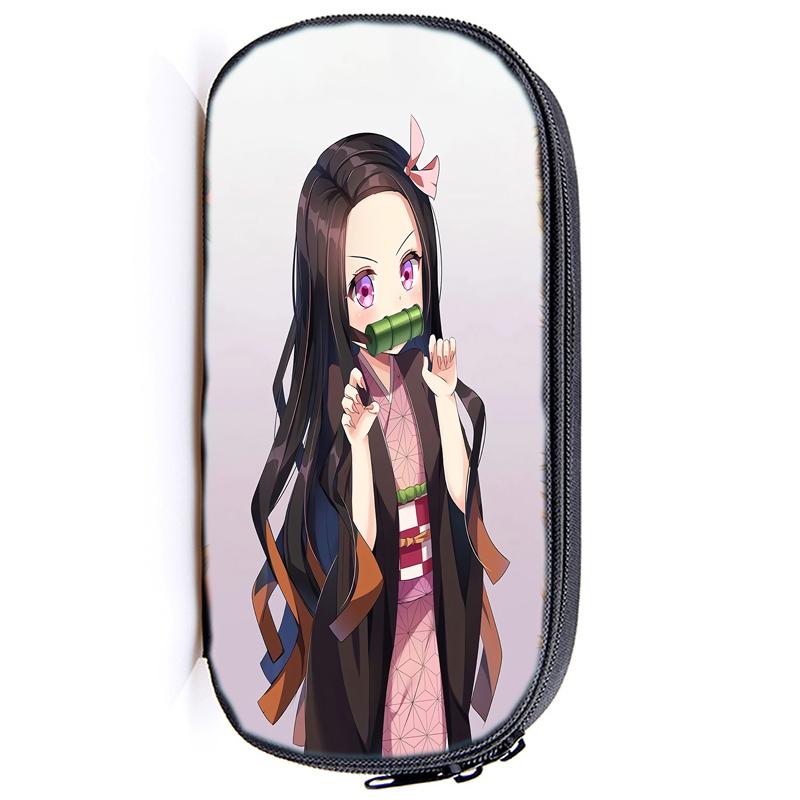 Demon Slayer Kamado Tanjirou Pencil Case Nezuko Boys Girls Kids Zenitsu Kimetsu No Yaiba Pencil Box Students Anime Pen Bags Children Gifts