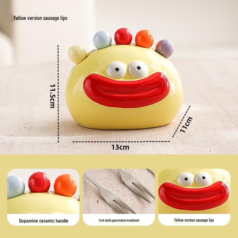 Cute Mushroom Fork Set: Stainless Steel Dessert & Fruit Picks In Jar for Kids' Safety