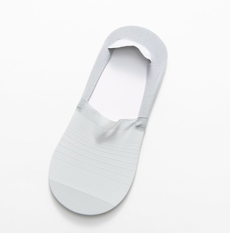 1/5 Pairs Summer Mesh Breathable Low Cut Socks Mens Silicone Non-slip Invisible No Show Socks Casual Solid Color Ice Silk Sock