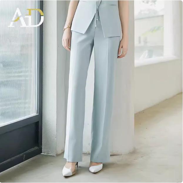 

Женский синий профессиональный костюм в китайском стиле - Летний тонкий формальный рабочий комплект XL