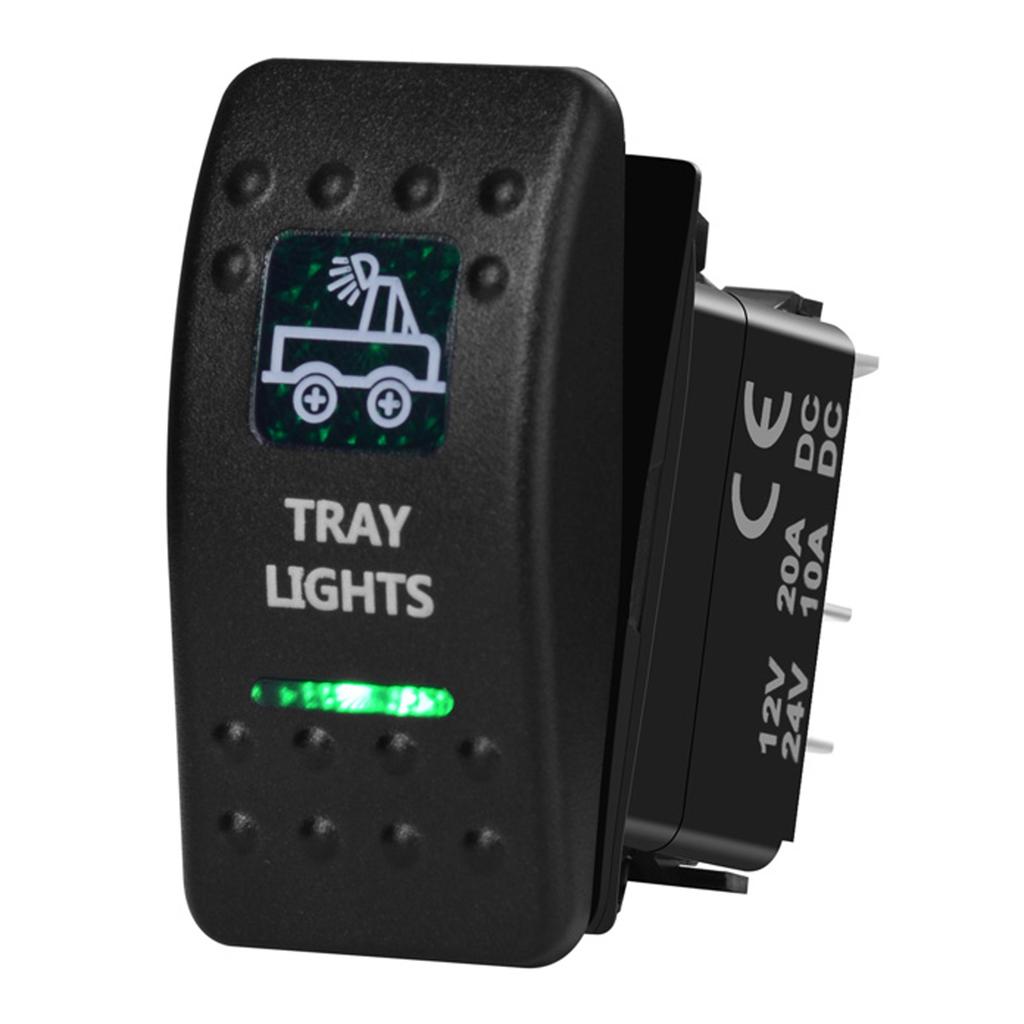 12V/24V Marine Rocker Switch Green LED SPST ON-OFF DPDT ON-OFF-ON Momentary Toggle for 4x4 Off-Road RZR ATV ARB Carling Style
