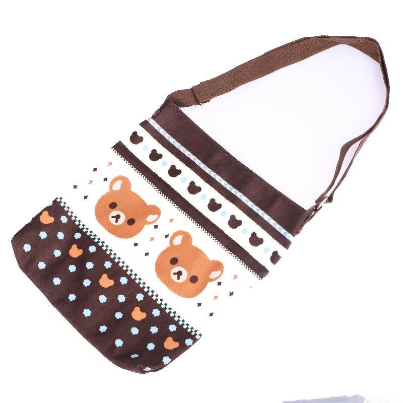 Cute Cartoon Relax Bear Crossbody Bag Large Capacity Canvas Shoulder Bag Lovely Portable Messenger Bag For Girls Gift