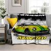 1PC Custom Name Car Track outdooor Flannel blankets Throw Blanket All-Season Throw Gift Bedspread for Couch, Bed, Camping Holiday Birthday gift