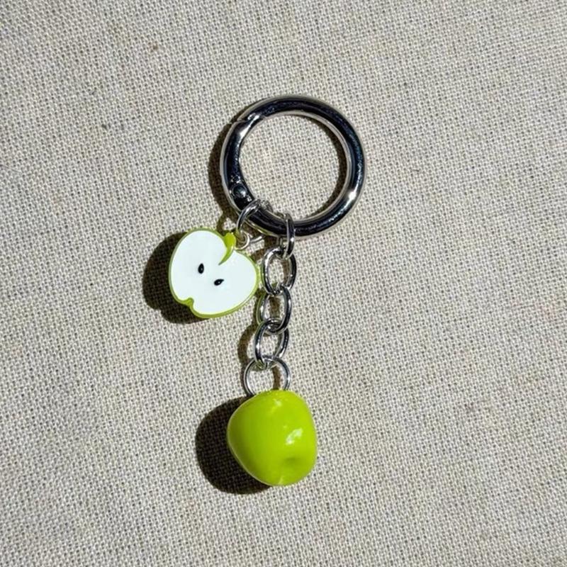 Realistic Fruit Pendant Keychain Charm Creative Hanging Ornament For Bag Decorations Jewelry Accessories