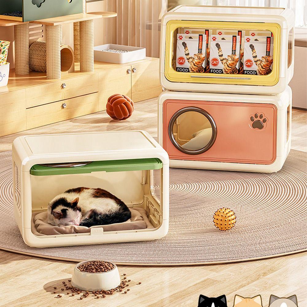 Ventilated Pet Cat Cage Double Layer Cat Sleep House Universal Cat Shelter Four Season