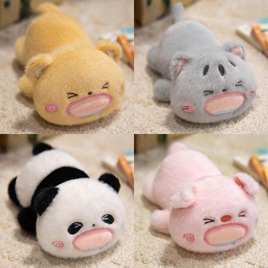 Cat Panda Pig Plushie Toy Cute Cotton Filling Kids Playtime Bedroom Decoration