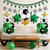 Soccer Themed Party Decorations Set with Balloons Banner Foil Stars and Soccer Ball Print Stickers for Birthday Event Celebration