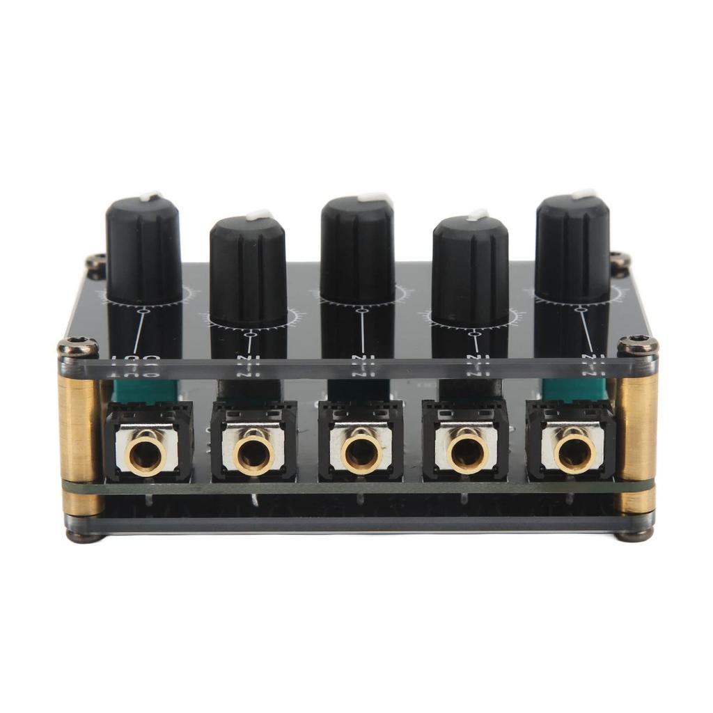 Ochun Mini Console Sound Portable Console Mixer Audio Stereo 4 Channel Mixer Audio High Sound Quality Black Instrument,