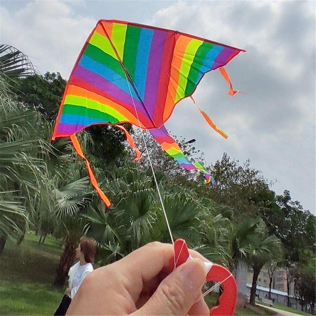 Easy Fly Colorful Rainbow Kite Outdoor Fun Sports Beach Kids Children  Buitenspeelgoed Cometas De Viento Outdoor Toys Kites
