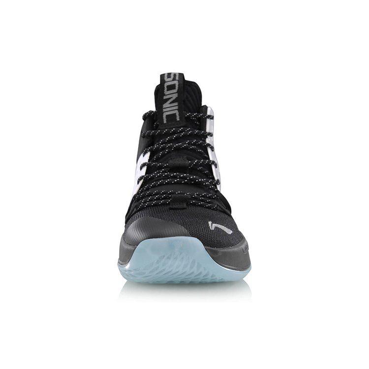 Li Ning SONIC 7 Fabric Abrasion Resistant Breathable Mid top Basketball Shoes Men's Black White ABAP019-1