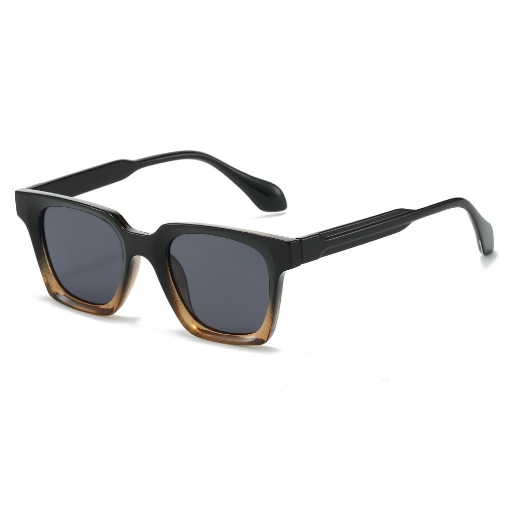Square Sunglasses Women Men Gradient two-color Frame Unisex Striped Legs Sun Glasses Retro Fashion Trend Shade UV400