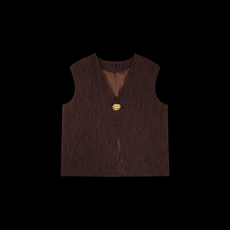 HECO Women's Retro Old Money Style Pleated Vest
