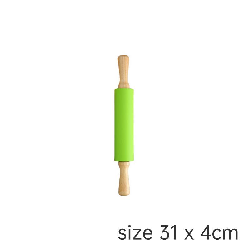 Nieprzywierający silikonowy wałek do ciasta drewniany uchwyt ciasto ciasto wałek do mąki kuchnia gotowanie narzędzie do pieczenia na makaron ciasto na ciasteczka