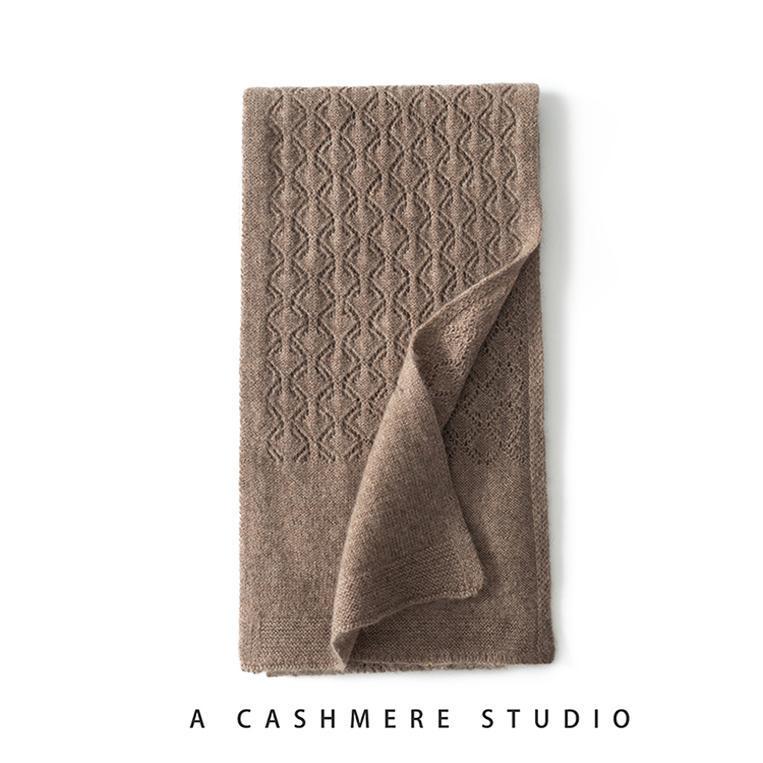 Women's Pure Cashmere Openwork Shawl - Autumn/Winter Korean Style Neck Protection Scarf