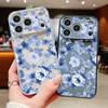 Magnetisch Für Magsafe Hülle Für iPhone 17 Pro Max Blau Rose Blumen Muster Hautgefühl Abdeckung Für iPhone 16 15 14 13 Pro Max