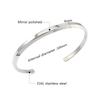 Klassisches einfaches Edelstahl-Armreif-Armband 4 mm abgeschrägte Kante Öffnung Manschetten-Armreifen Klein Silber Gold Farbe für Damen Herren