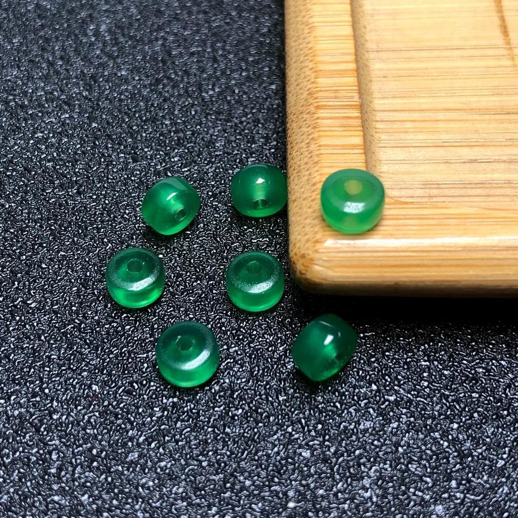 Green Agate Spacer Beads for Handmade Bracelets, Small Accessories, DIY Agate Loose Beads