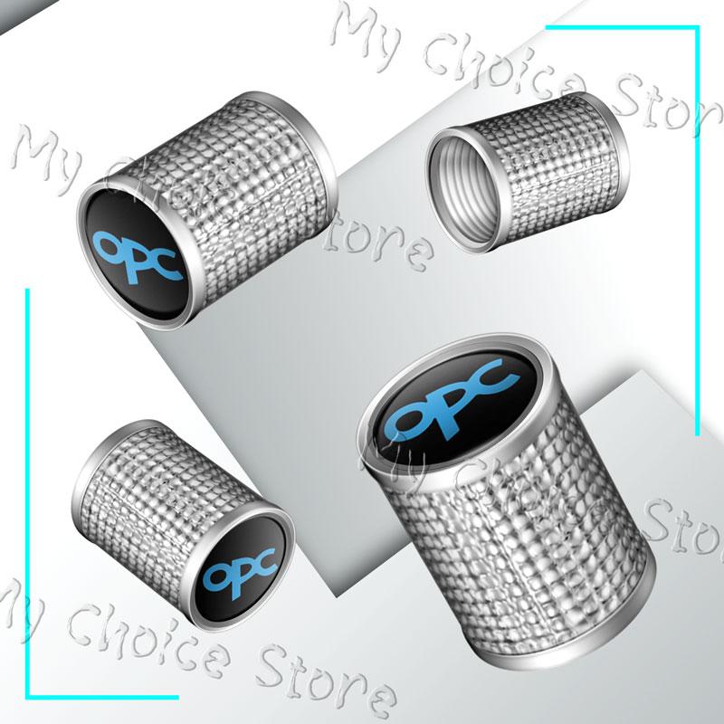 4Pcs OPC Line Emblem Metal Car Tire Valve Caps Wheel Stem Air Dust Covers For Opel Vauxhall Astra G H J K F Corsa Mokka Zafira
