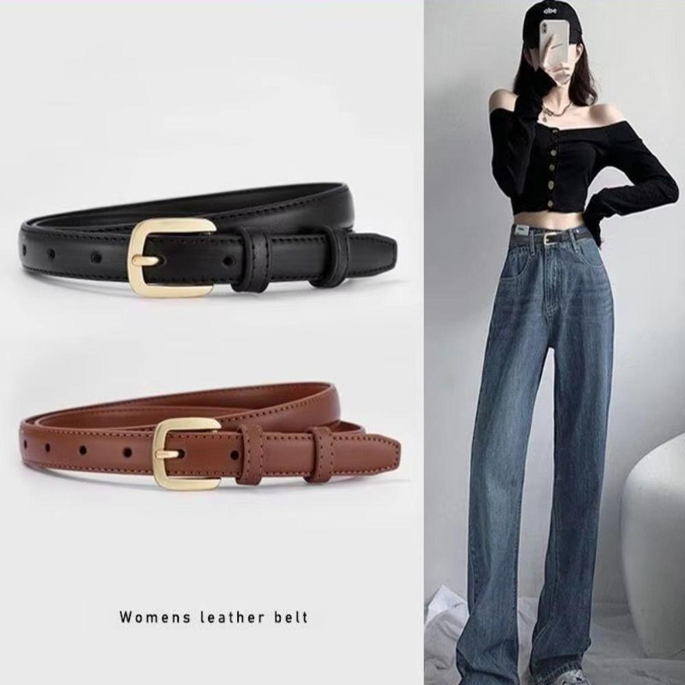 Black Needle Buckle PU Leather Waist Belt Strap Korean Style Waistband Leather Fashion Belt  Ladies