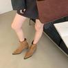 Pointed Short Boots Women's 2025 Autumn and Winter New Women's Boots Thick Heel Short Boots High Heels Niche Boots Suede Thin Boots