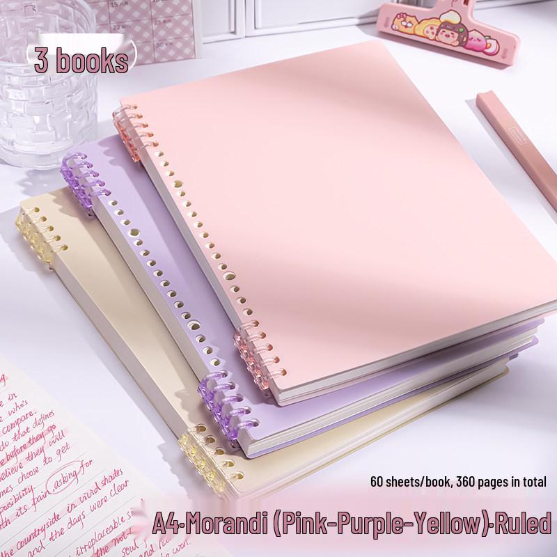 Morandi Colors Detachable Coil Notebook - B5, A4, A5 - Student-Friendly, High-Quality Loose-Leaf Design