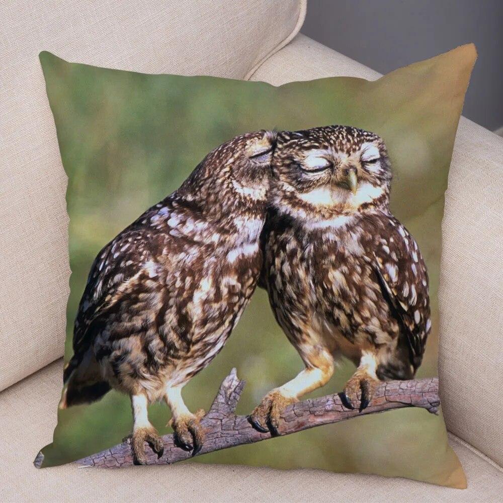 Cute Animal Pillowcase Wild Owl Cushion Cover Decorative Pillowcase Sofa Home Children's Room