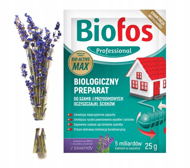 Präparat für Klärgruben Biofos 25G Beutel, Aktive Bakterien und Enzyme, Lavendel
