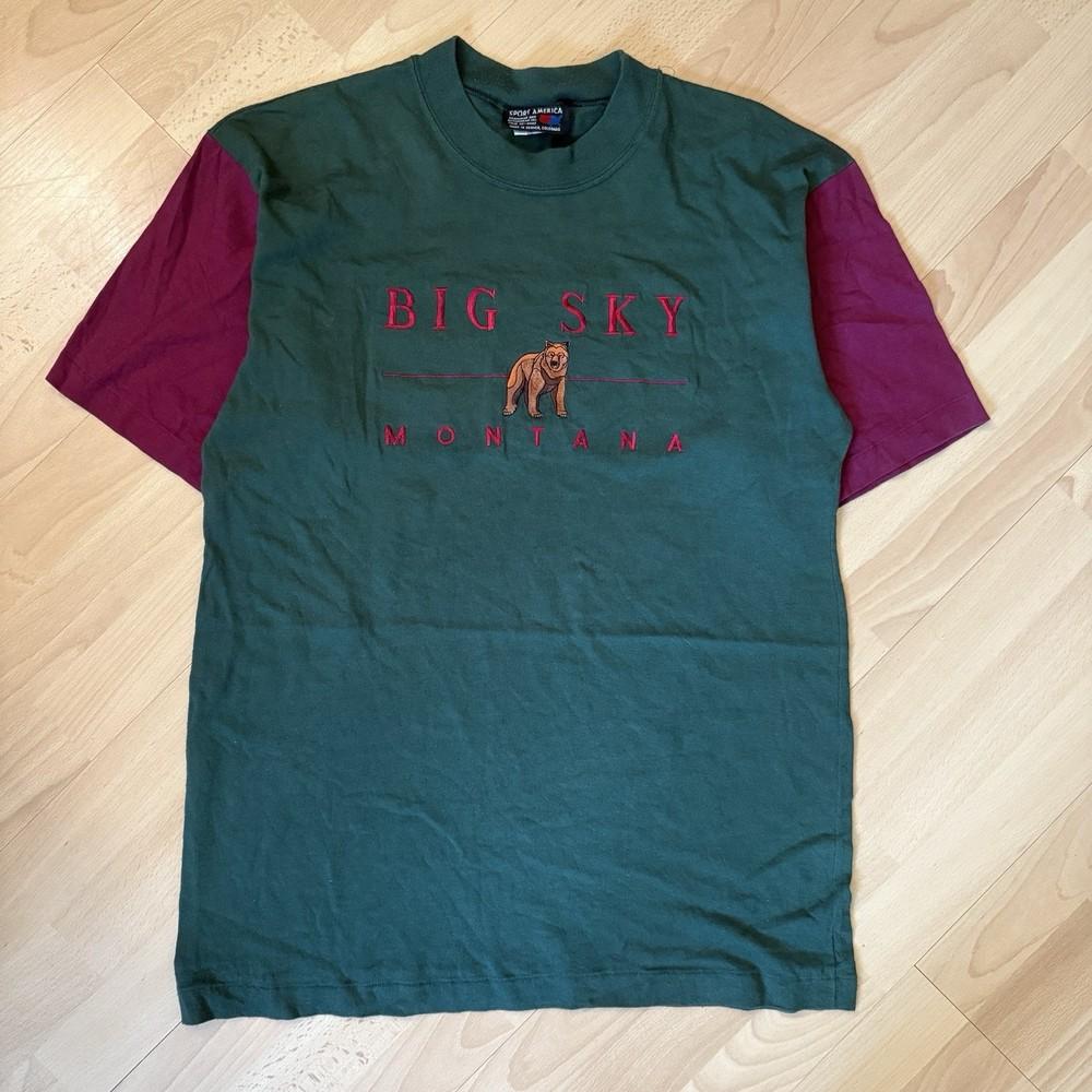Vintage 90s Big Sky Montana Grizzly Bear American Outdoors T Shirt Unisex T-Shirt XXXL