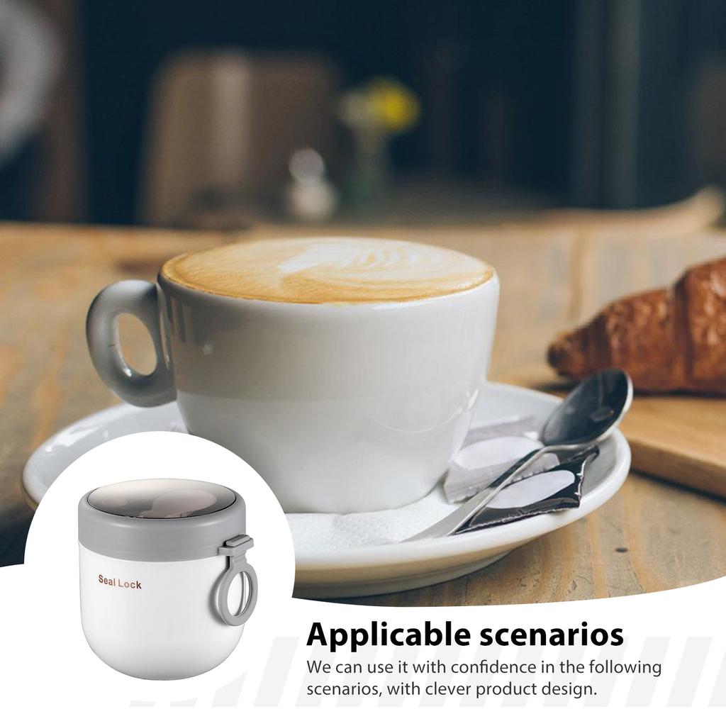 800ML Übernacht-Haferflockenbecher Glas mit Deckel und Löffel Dichtung Lebensmittel Frühstücksbecher Tragbarer Müsli Milch Salat Joghurtbecher Küchenbedarf