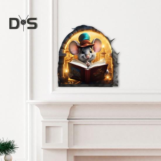 Wandaufkleber mit Maus, zum Abziehen und Aufkleben, Cartoon-Maus, Wandaufkleber, wasserfest, selbstklebend, für Kinderzimmer, Klassenzimmer, Heimwanddekoration