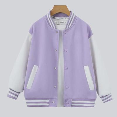 "Girls' Korean Style Baseball Jacket - Trendy Sports Jacket for Spring and Autumn"