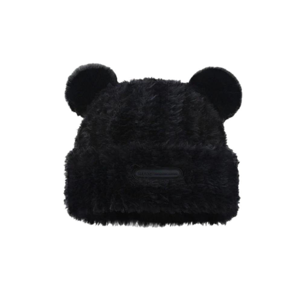 

Windproof Fluffy Beanie Hat Korean Style Ear Protector Hat Fashion Winter Warm Cap Cycling Riding чёрный