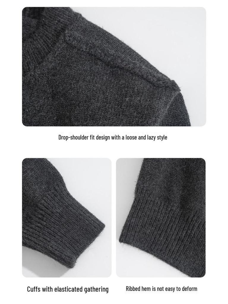 Kardigan chłopięcy szary ciepły dzianinowy – Koreański trend casualowy