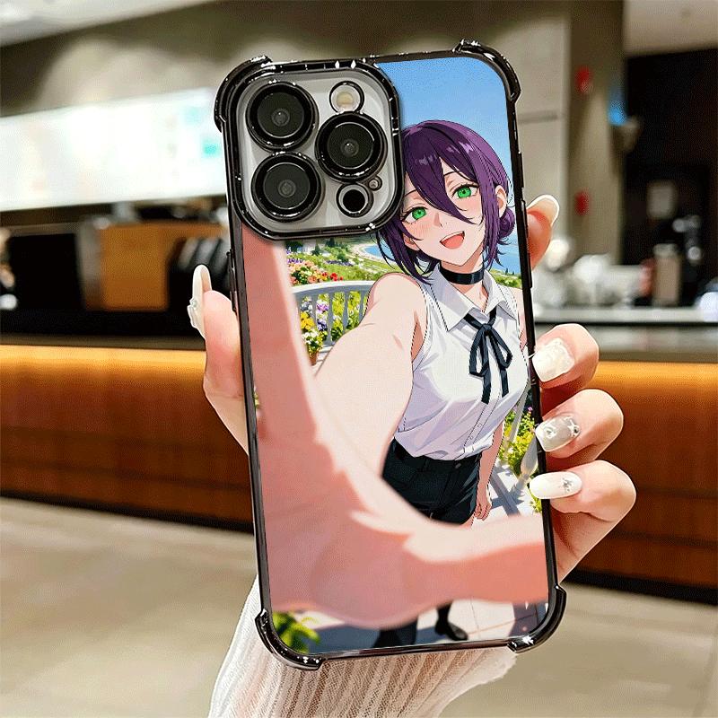 Anime Character R-Reze CSM Soft Phone Case For iPhone 15 16 17 Air 14 Pro Max 16E Plus 13 12 Mini Plating Anti-Fall Fundas