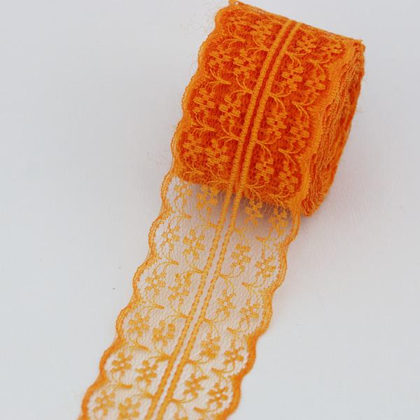 

(5 yards/roll) 45mm White lace fabric Webbing Decoration Lovely gift packing Material оранжевый