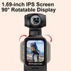 5K Ultra Clear Handheld Action Camera 1.69-inch Face Recognition Automatic 270°Rotating Lens Follow Shot Sports Thumb Camera