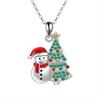 Shaped Cute Doll Christmas Necklace With Rhinestone Alloy Chain For Holiday Wear