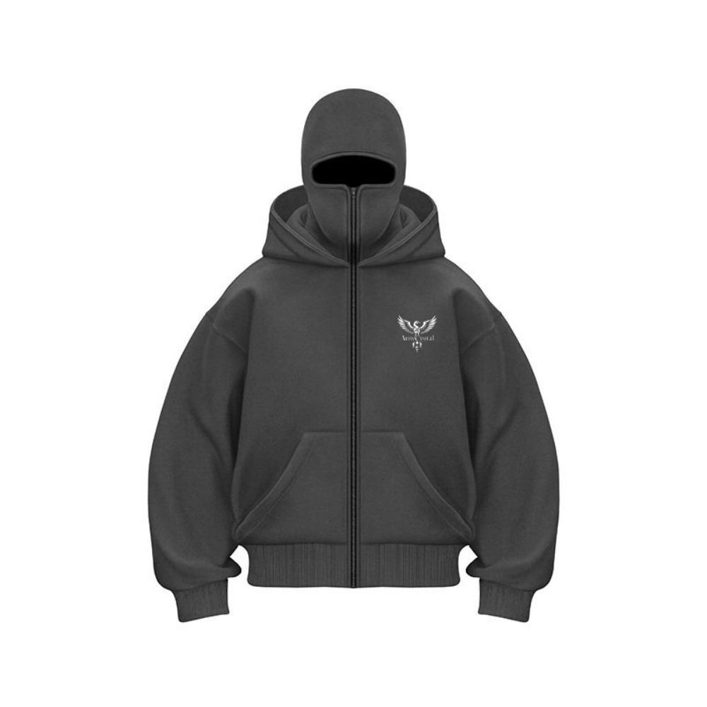 Men's Double-Layer Hoodie Plus Size Unisex Couple's Zipper Sweatshirt Fashion Printed Sweatshirt